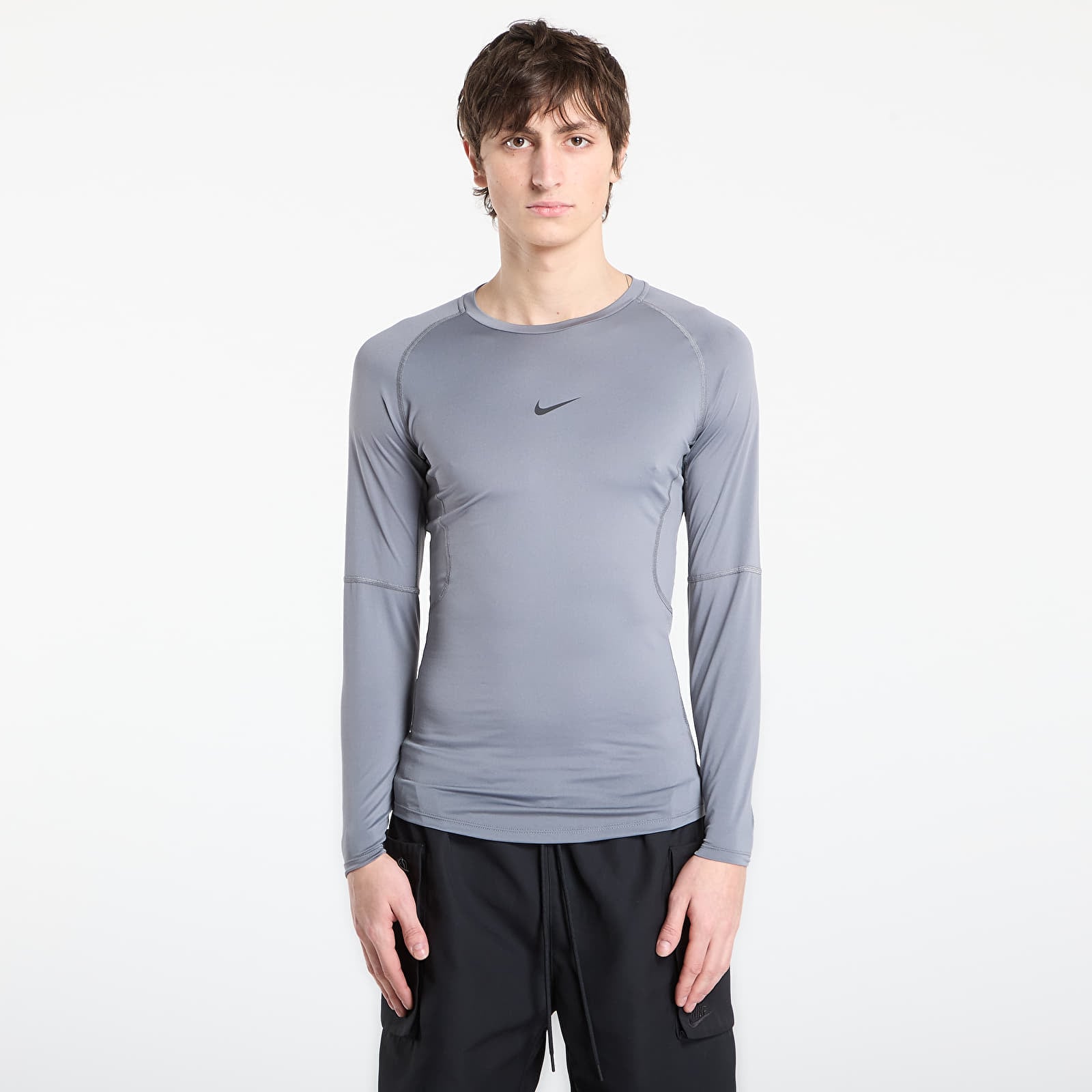 Majice i košulje Nike Pro Men's Dri-FIT Tight Long-Sleeve Fitness Top Smoke Grey/ Black