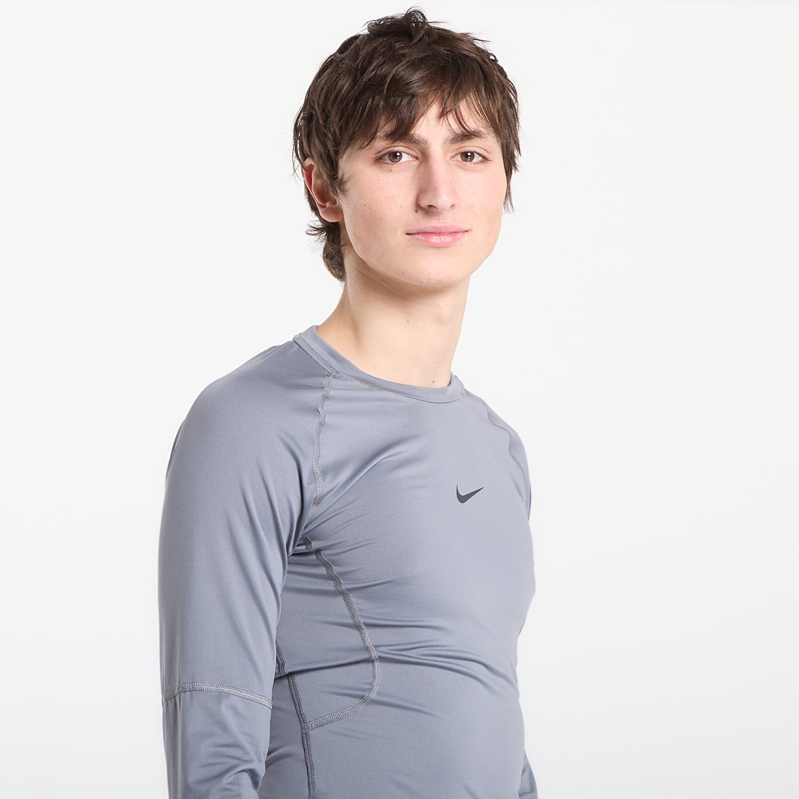 Majice i košulje Nike Pro Men's Dri-FIT Tight Long-Sleeve Fitness Top Smoke Grey/ Black