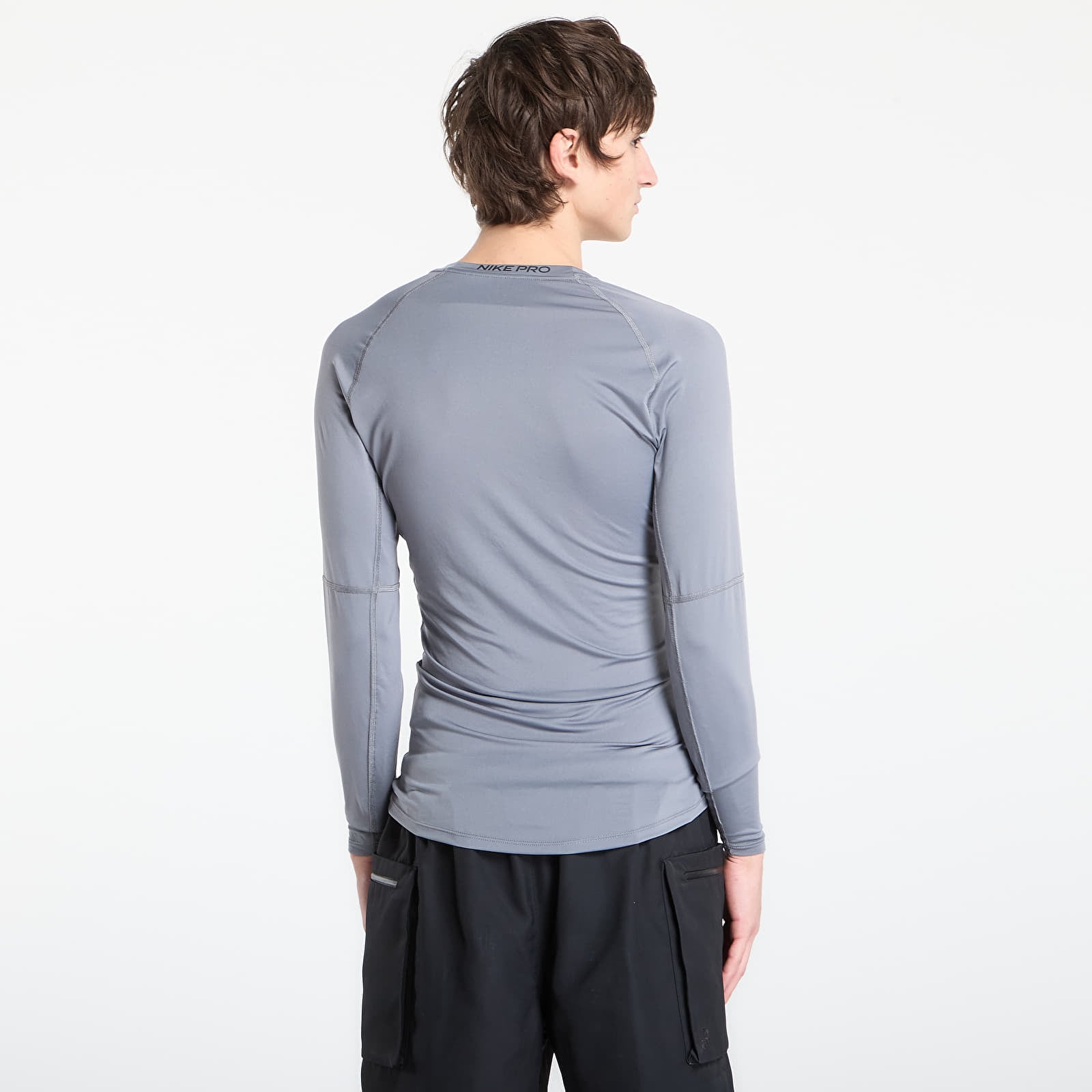Majice i košulje Nike Pro Men's Dri-FIT Tight Long-Sleeve Fitness Top Smoke Grey/ Black