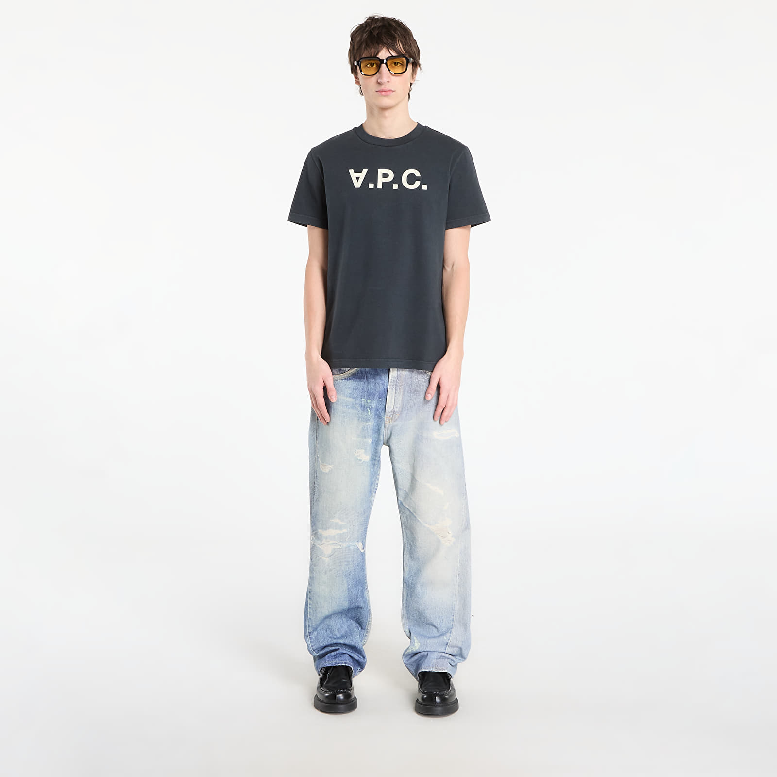 Футболки A.P.C. Standard Brodé Rayé T-Shirt UNISEX Faded Indigo/ Ecru
