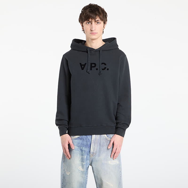 Mikina A.P.C. Standard Hoodie With Large Vpc UNISEX Faded Indigo/ Ecru
