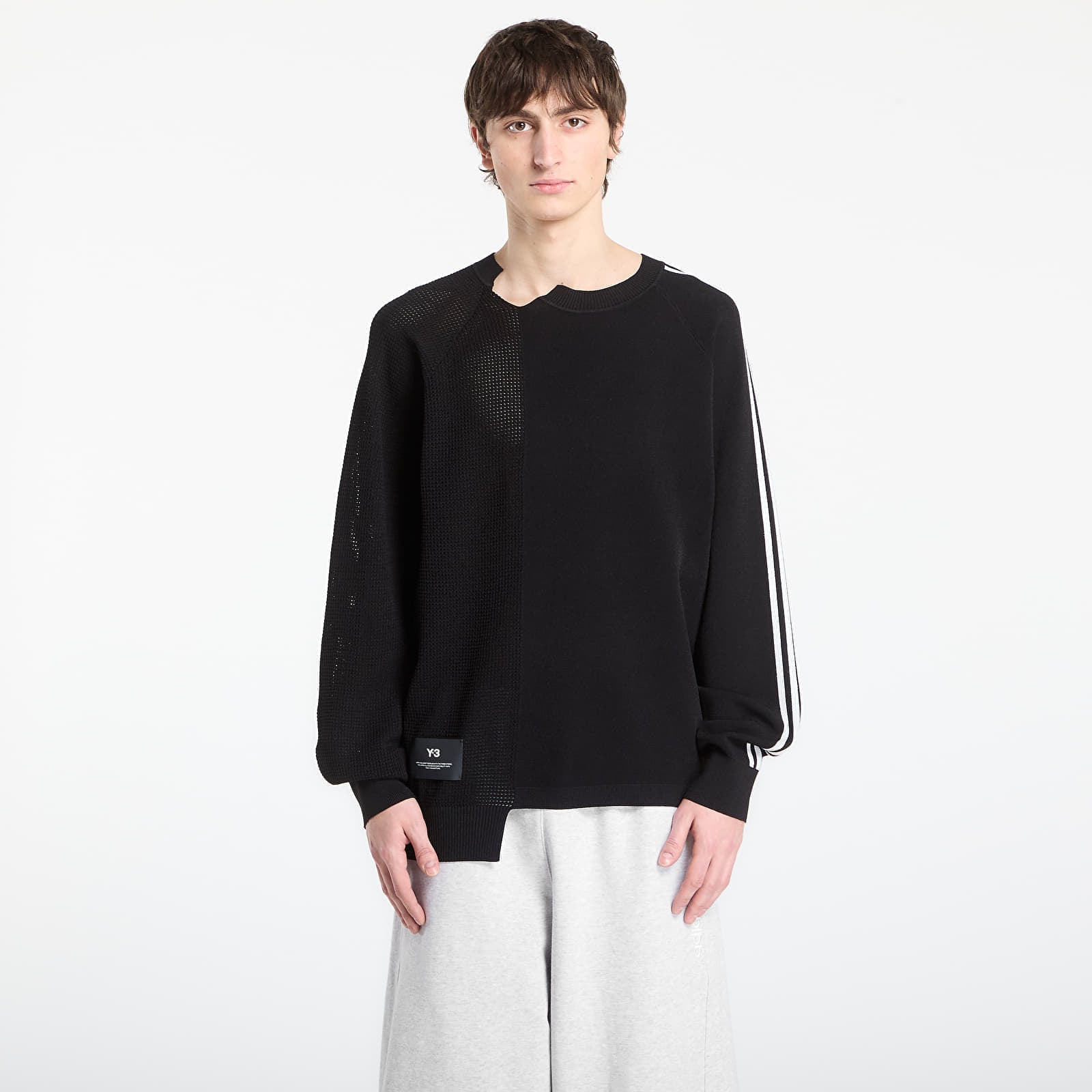 Sweatshirt Y-3 Logo Knit Sweatshirt Black/ Rayon M