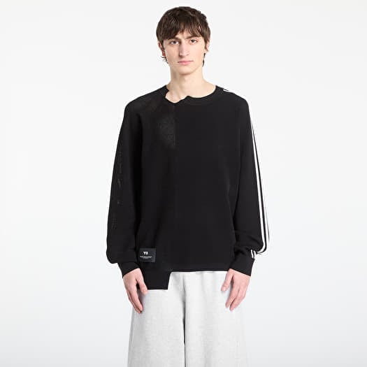 Mikina Y-3 Logo Knit Sweatshirt Black/ Rayon