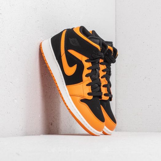 Chaussures et baskets femme Air Jordan 1 Mid (GS) Black/ Orange Peel-Sail |  Footshop