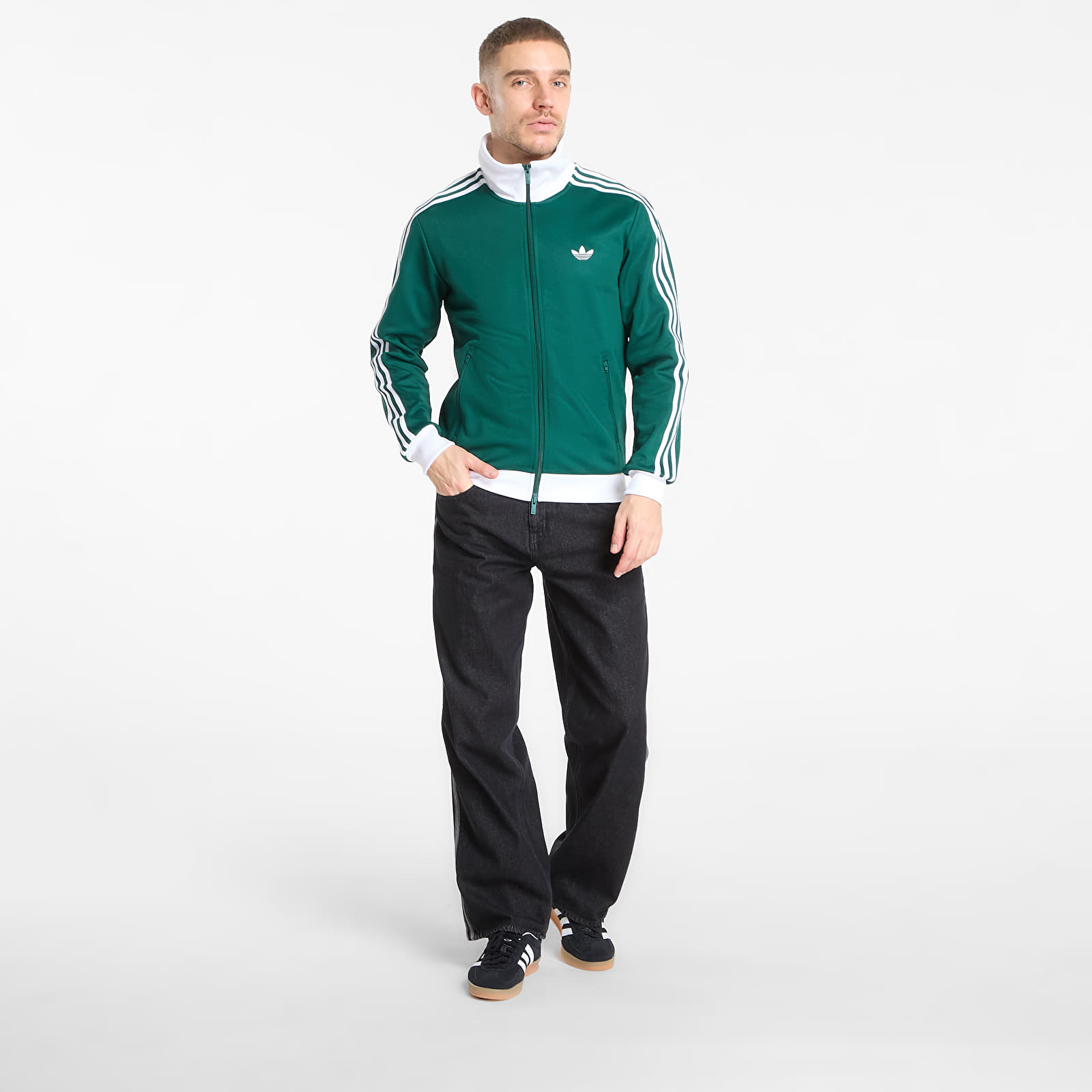 Hoodies en truien adidas Beckenbauer Track Top Collegiate Green/ White