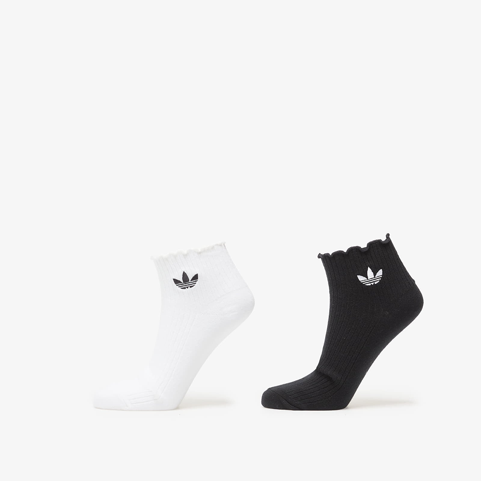 Șosete adidas Ruffle 1/4 Sock 2-Pack White/ Black M