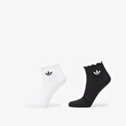 adidas Ruffle Quarter Socks White/ Black