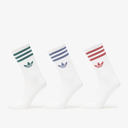 Κάλτσες adidas 3S Crew Socks 3-Pack White/ Preloved Ruby/ Prloin/ Cgreen