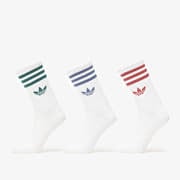 adidas 3S Crew Socks 3-Pack White/ Preloved Ruby/ Prloin/ Cgreen
