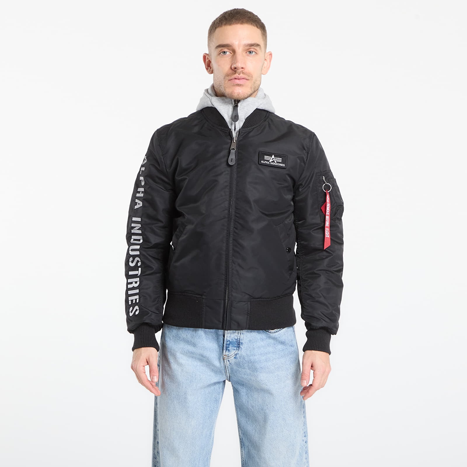 Jachetă Alpha Industries MA-1 D-Tec SE Black / Grey XL