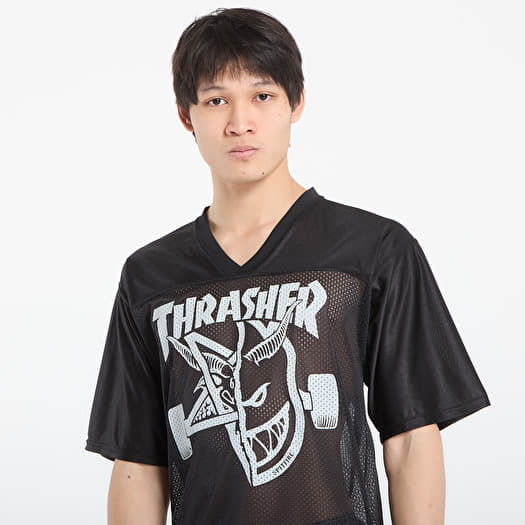 Thrasher x Spitfire Thrash & Burn Football Jersey Black | Footshop