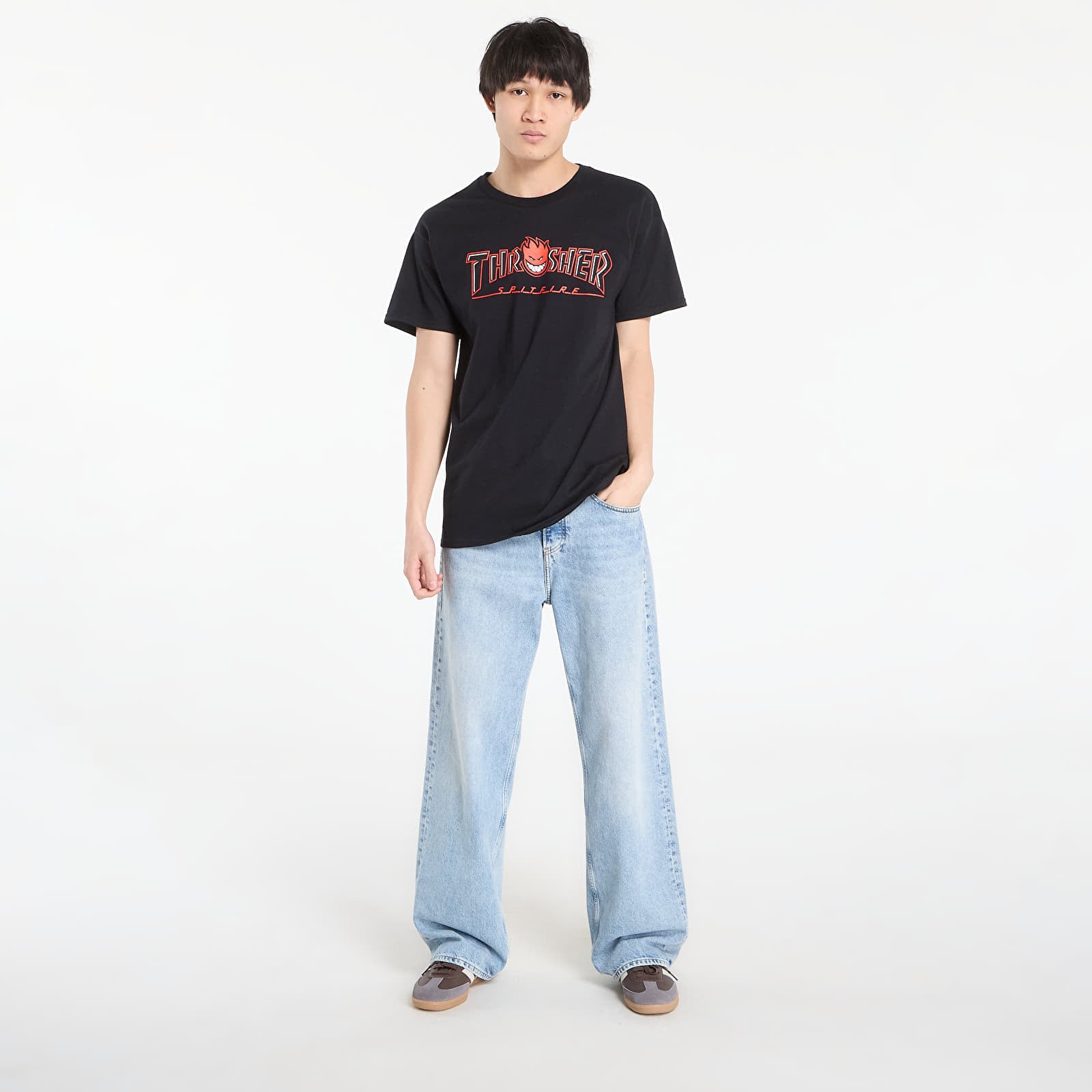 T-krekli Thrasher x Spitfire Big Head Outline T-Shirt Black