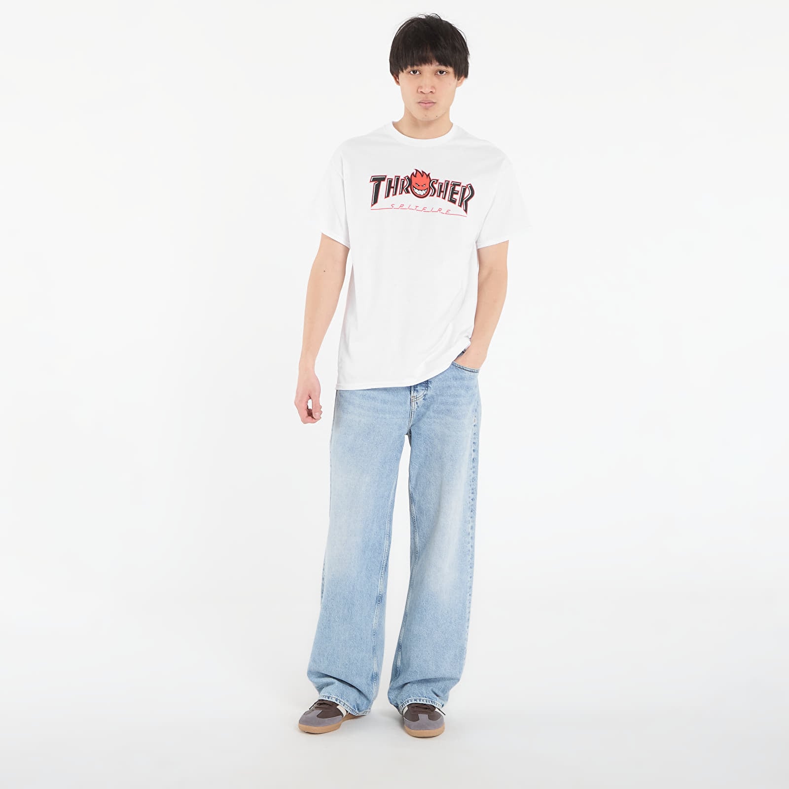 T-shirts Thrasher x Spitfire Big Head Outline T-Shirt White