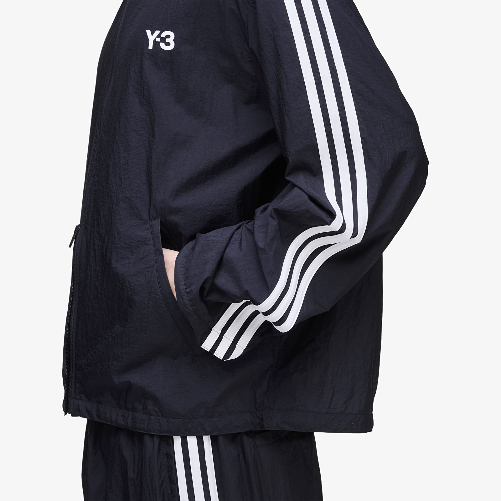 Jacken Y-3 Nylon Wired 3 Stripes Track Top Black