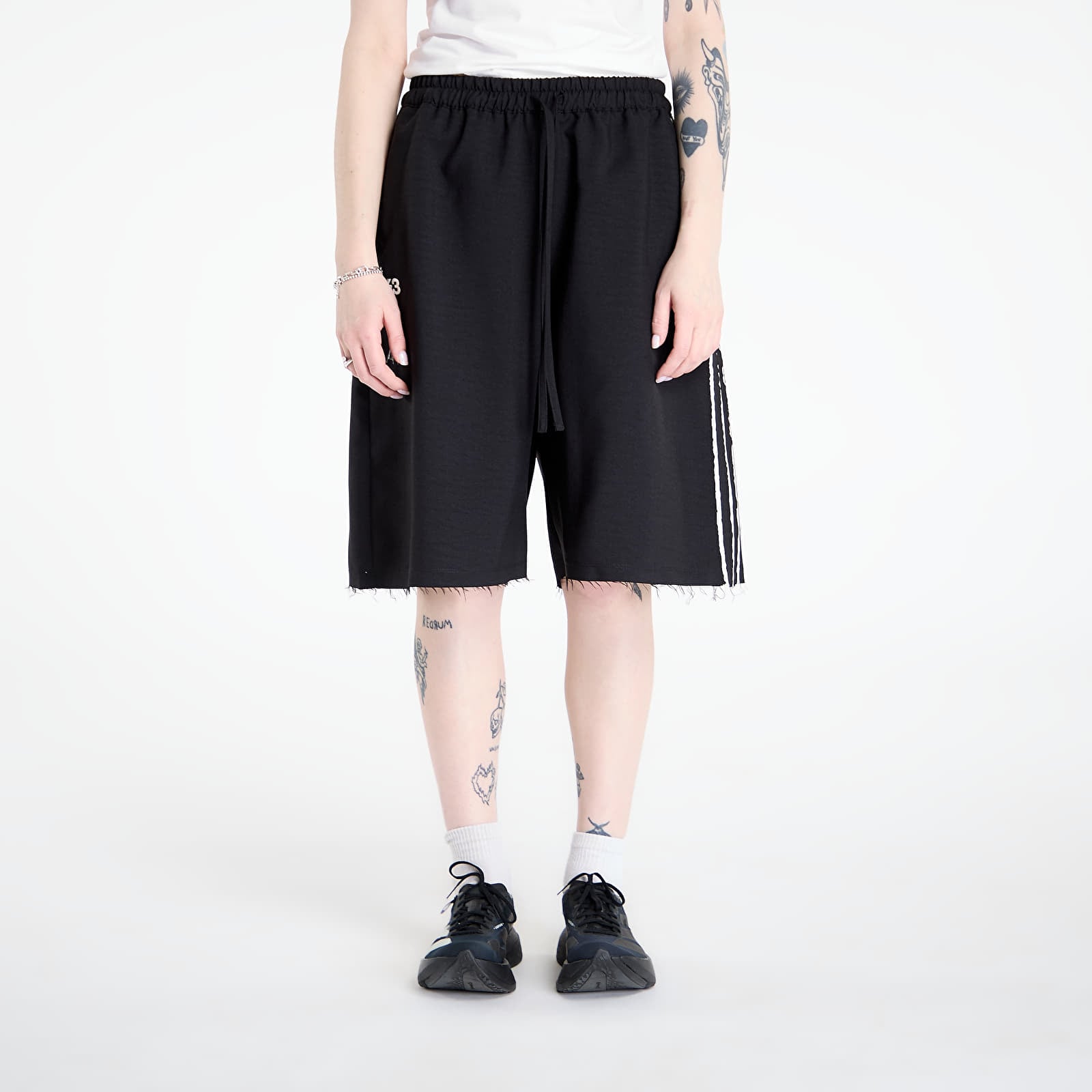 Shorts Y-3 Sport Uniform Raw Cut 3 Stripes Shorts Black