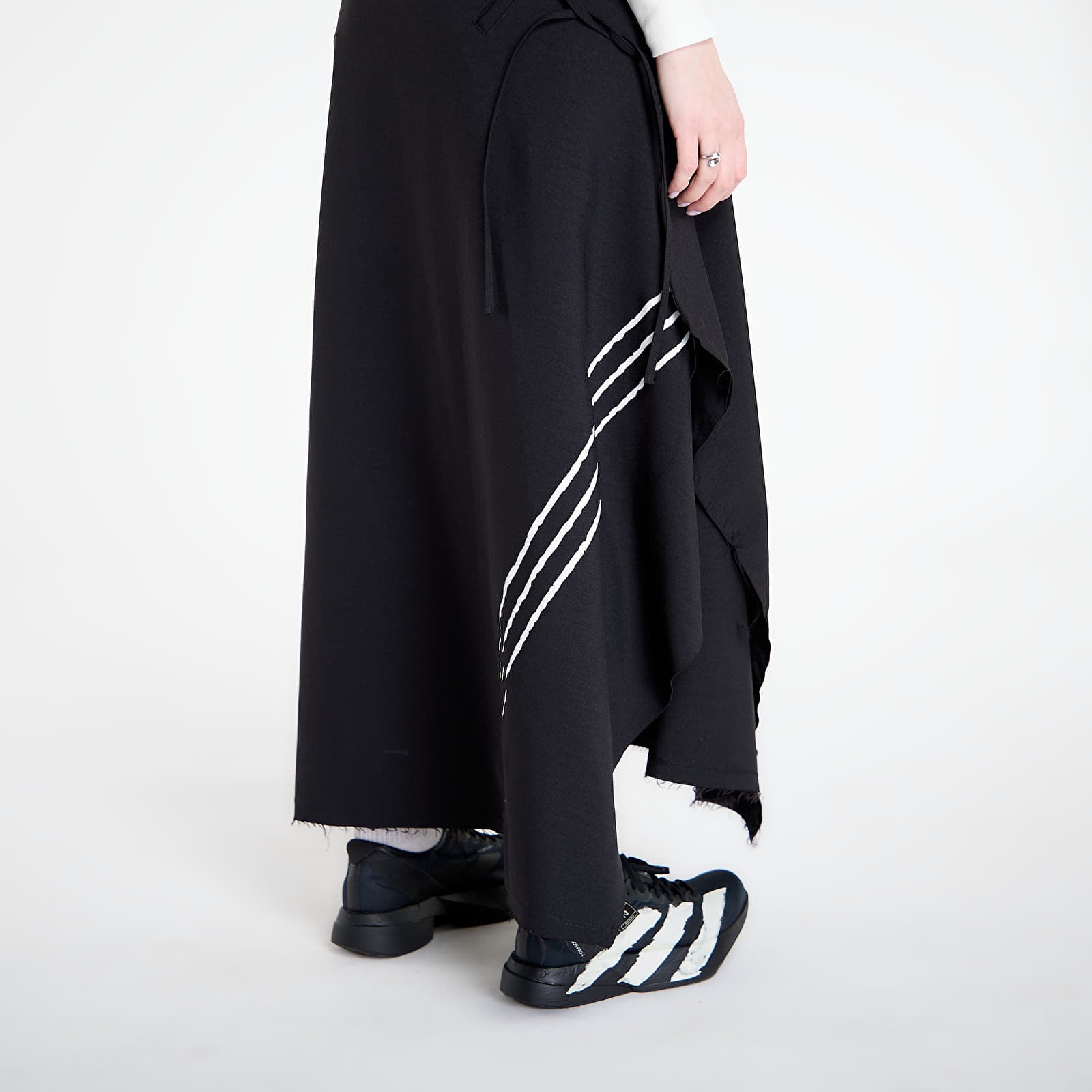 Krila Y-3 Sport Uniform Raw Cut 3 Stripes Skirt Black