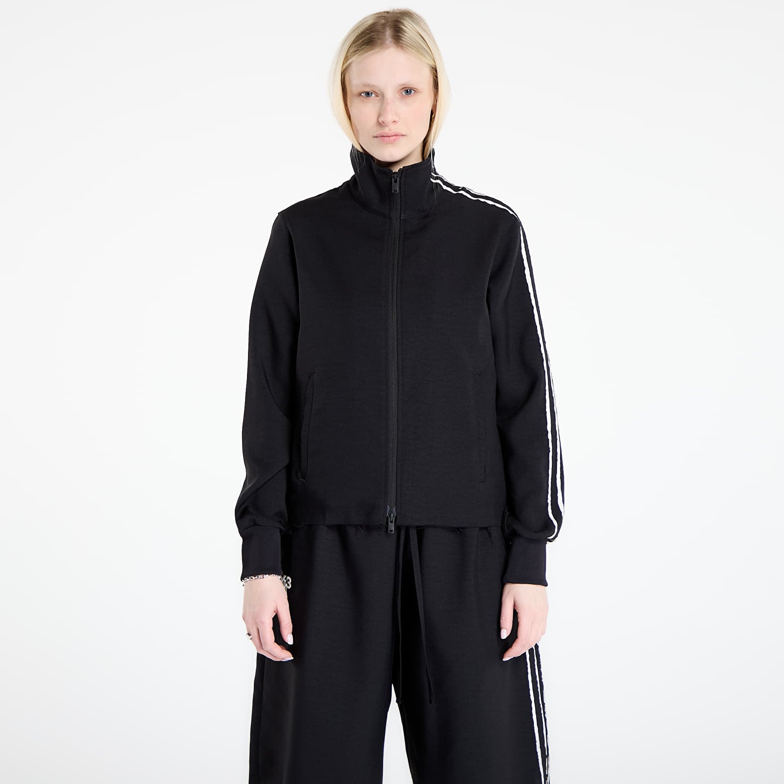 Jacken Y-3 Sport Uniform Raw Cut 3 Stripes Track Top Black/ Black
