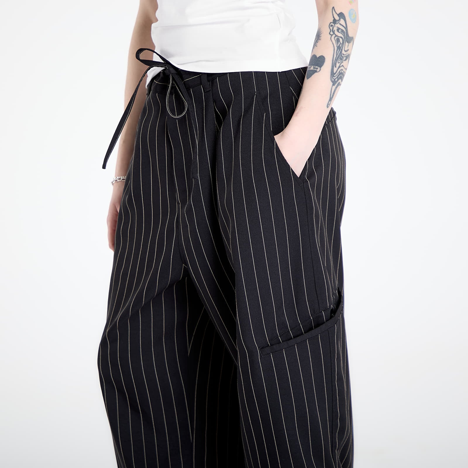 Панталони Y-3 Pinstripe Ut Straight Leg Trousers Black