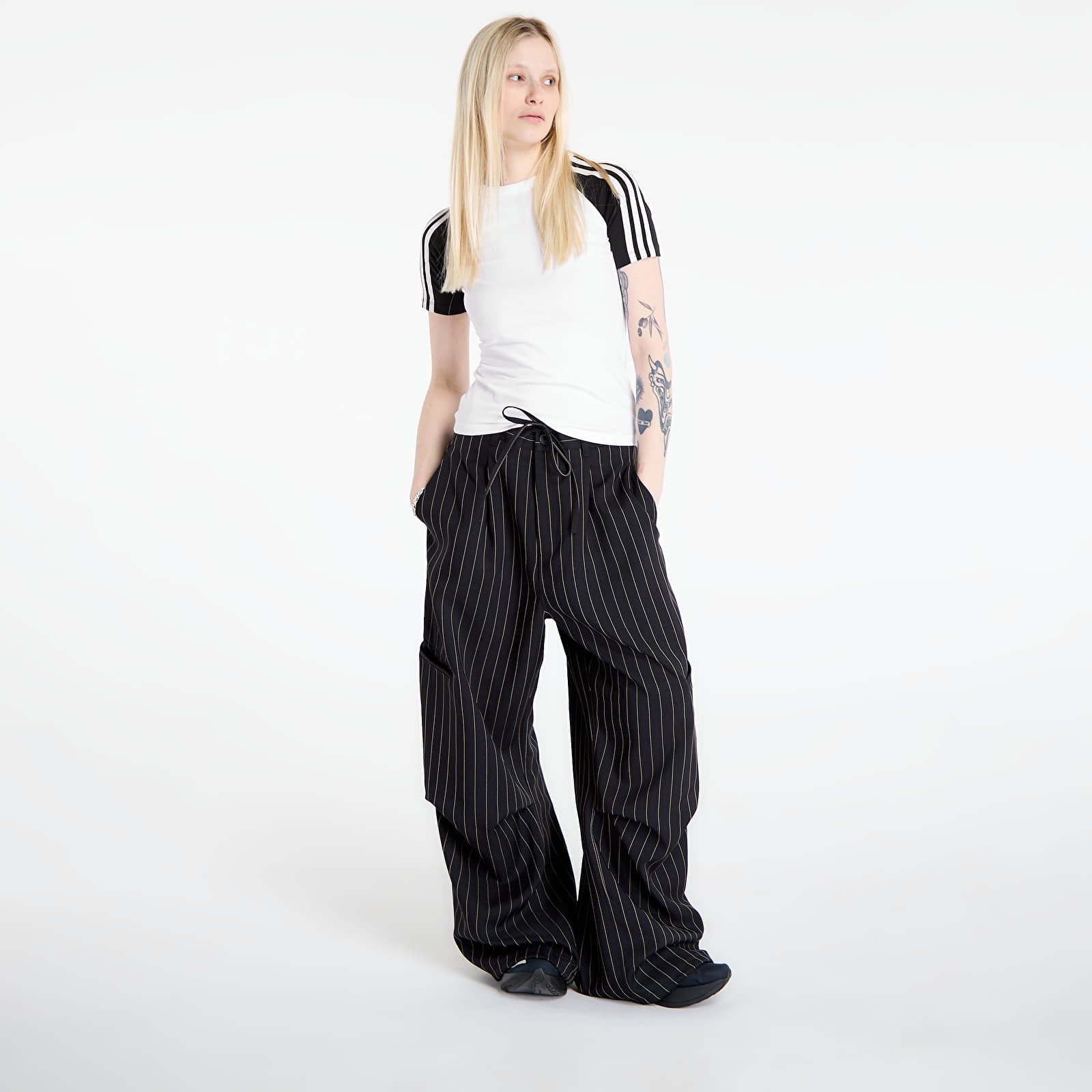 Панталони Y-3 Pinstripe Ut Straight Leg Trousers Black