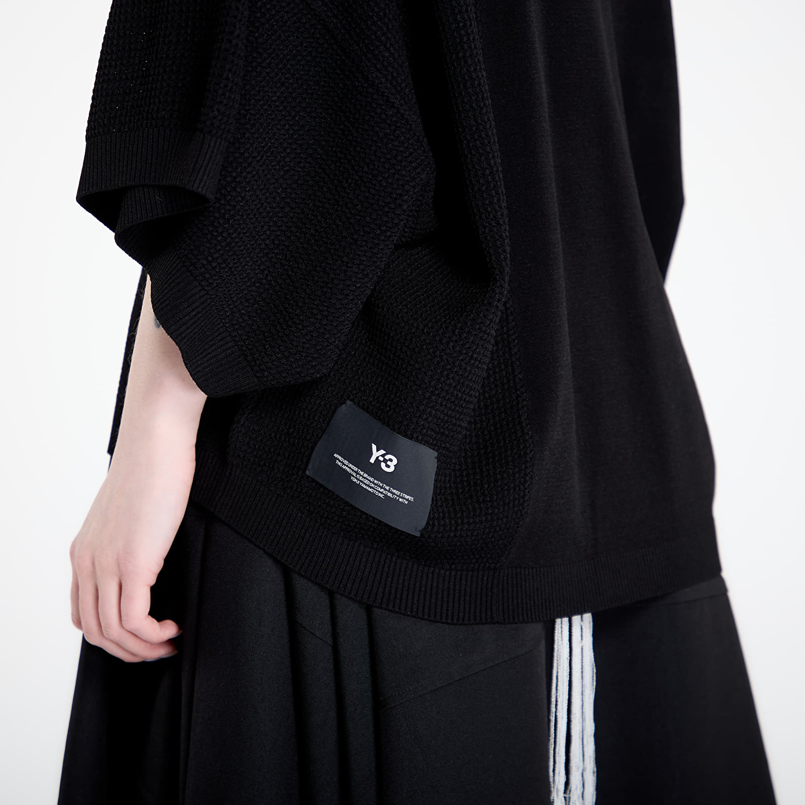 Hættetrøjer og sweatshirts Y-3 Logo Knit Sweatshirt Black/ Chalk White