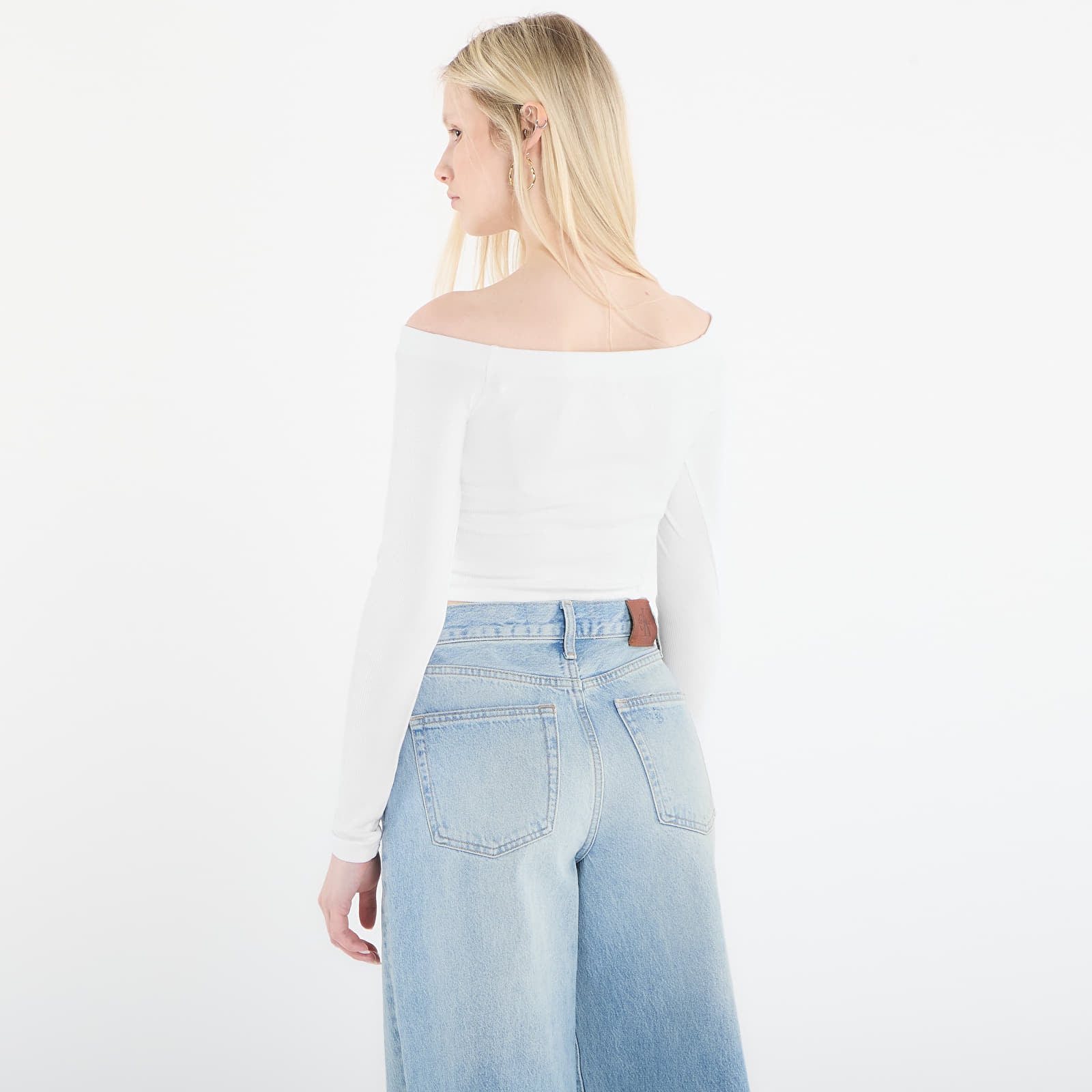   Μπλούζες adidas Ess Rib Ls White