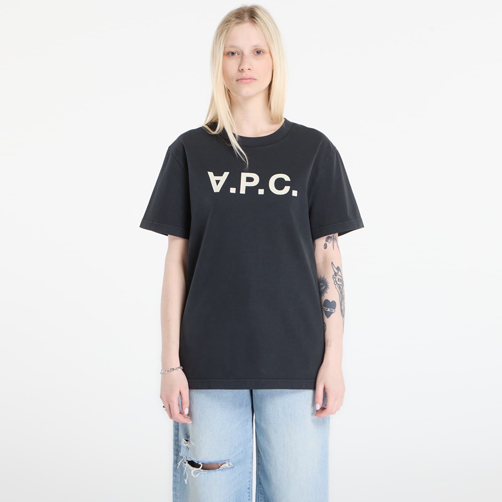 Футболки A.P.C. Standard Brodé Rayé T-Shirt UNISEX Faded Indigo/ Ecru