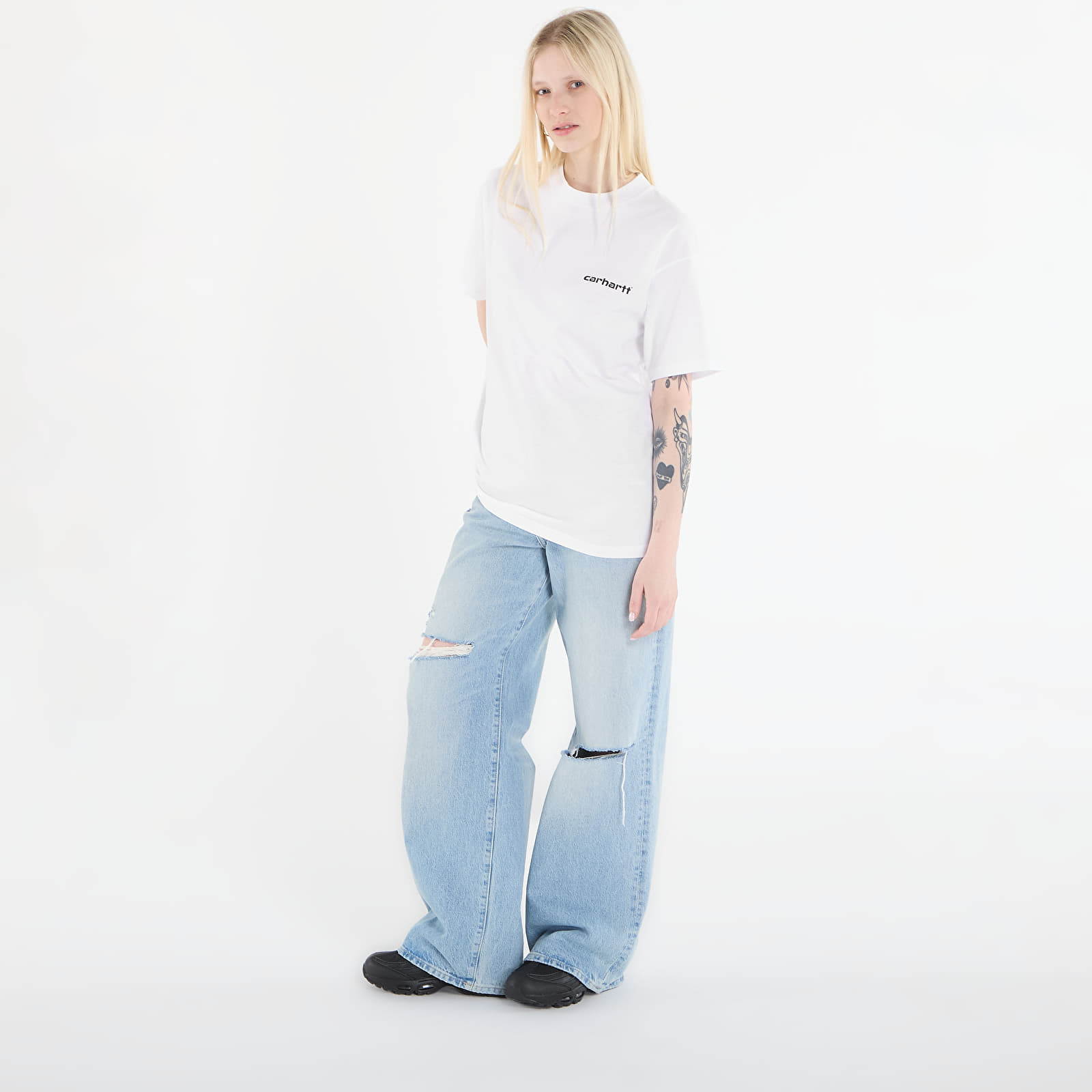 T-paidat Carhartt WIP S/S Archive Lines T-Shirt UNISEX White