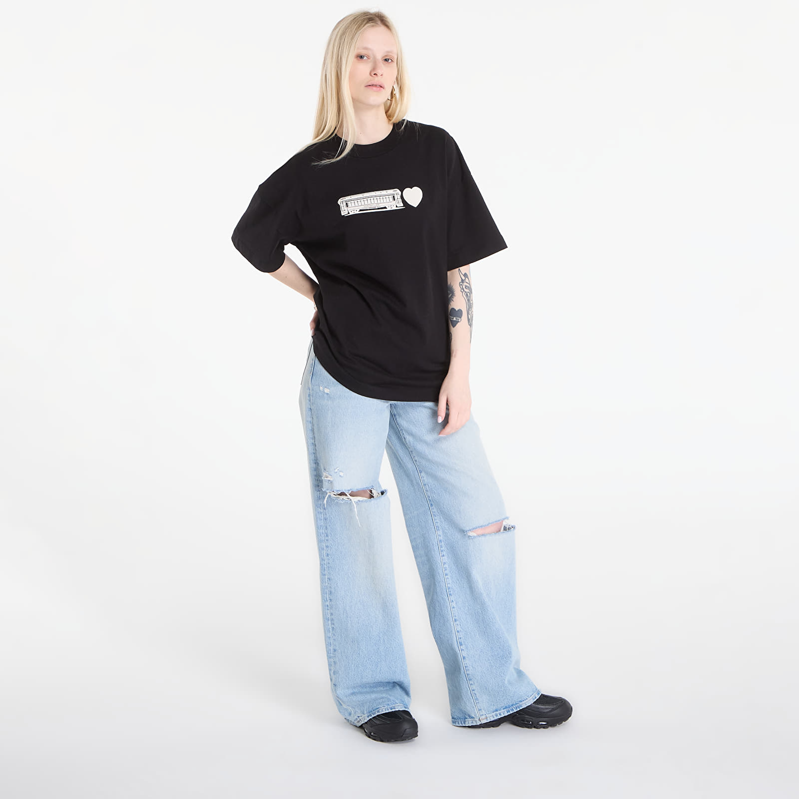 Majice T-shirt Carhartt WIP S/S Deconstructed Label T-Shirt UNISEX Black