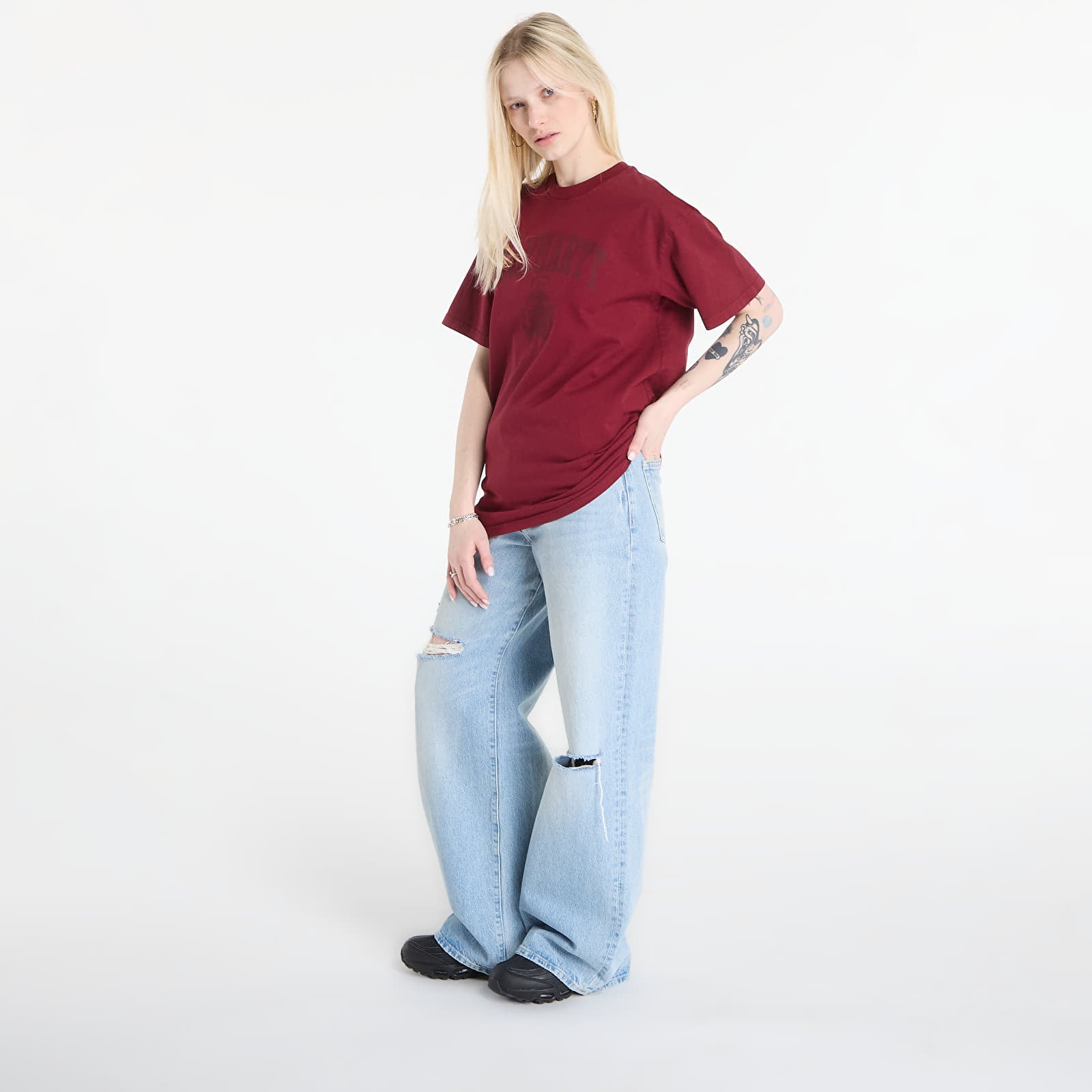 T-paidat Carhartt WIP S/S Faded Pond Corps T-Shirt UNISEX Marsala