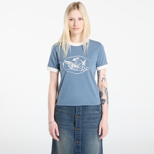 T-krekls Carhartt WIP W' S/S Reminiscing Ringer T-Shirt Velvet Blue