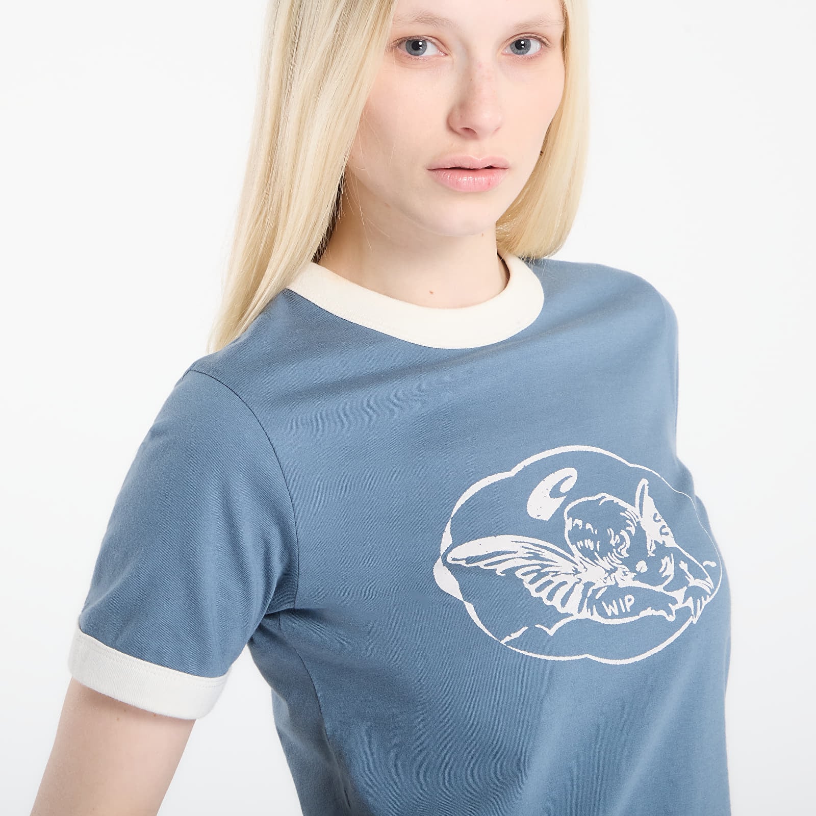 T-shirts Carhartt WIP W' S/S Reminiscing Ringer T-Shirt Velvet Blue