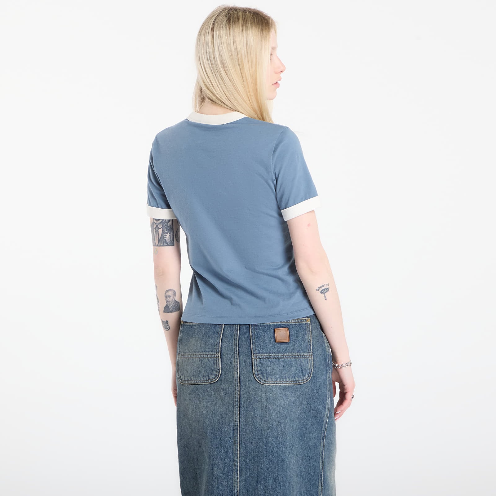 T-shirts Carhartt WIP W' S/S Reminiscing Ringer T-Shirt Velvet Blue