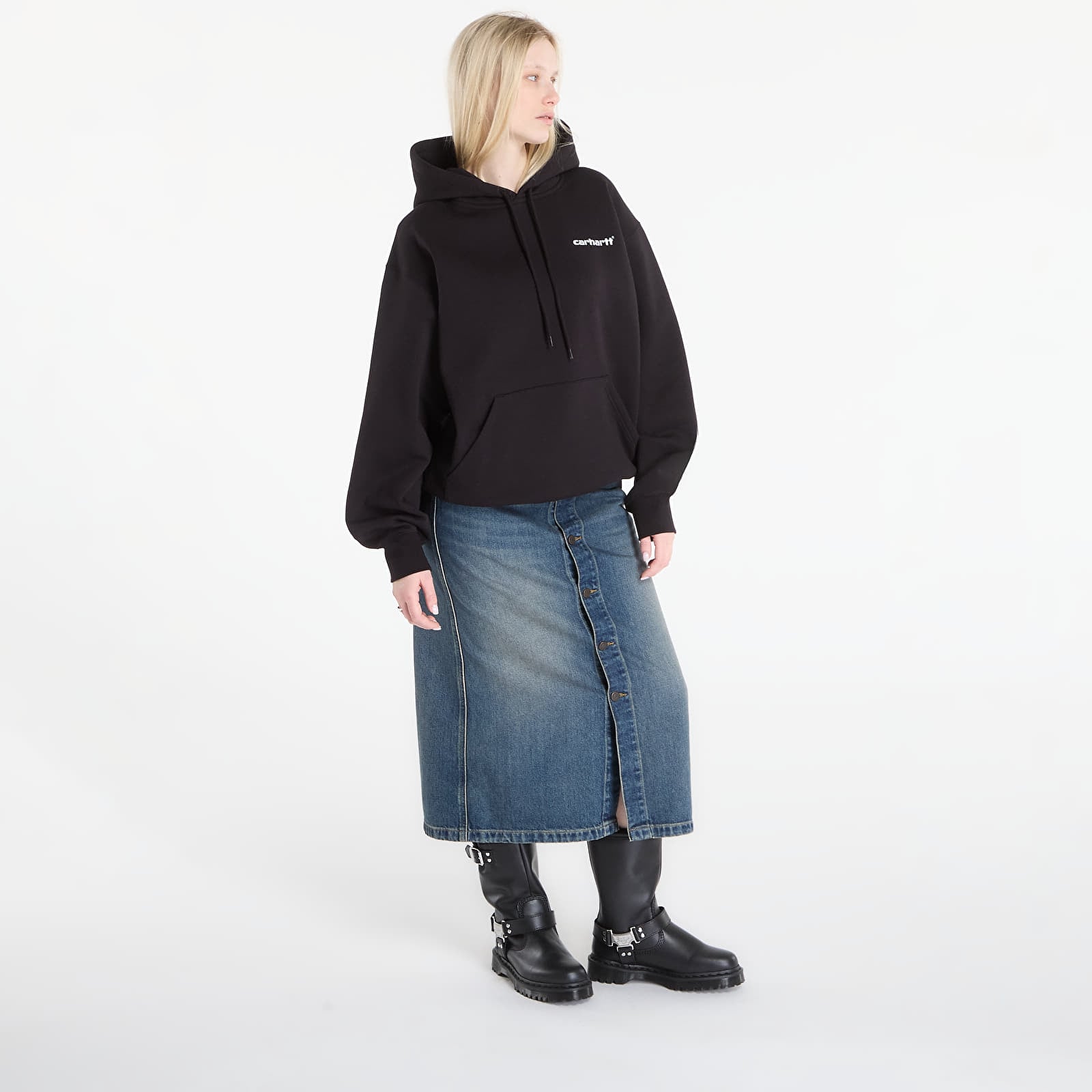 Dukserice Carhartt WIP Hooded Caps Sweat UNISEX Black