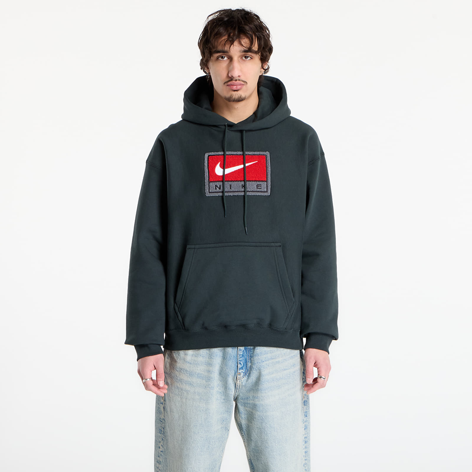 Суитшърт Nike Solo Swoosh Men's Fleece Pullover Hoodie Black Spruce/ White XS