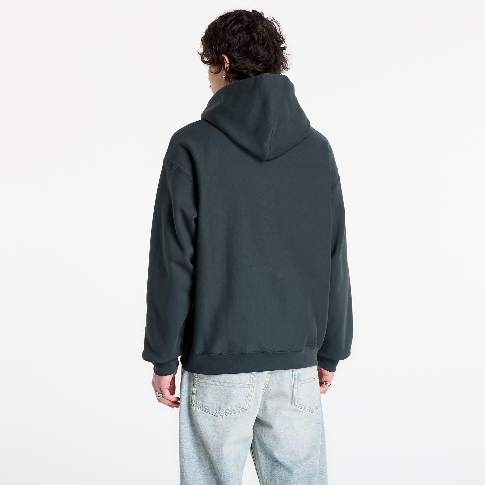 Bluzy Nike Solo Swoosh Men's Fleece Pullover Hoodie Black Spruce/ White