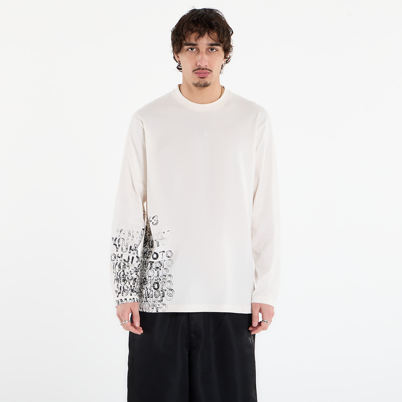 Tricou Y-3 Gfx Long Sleeve T-Shirt Chalk White L
