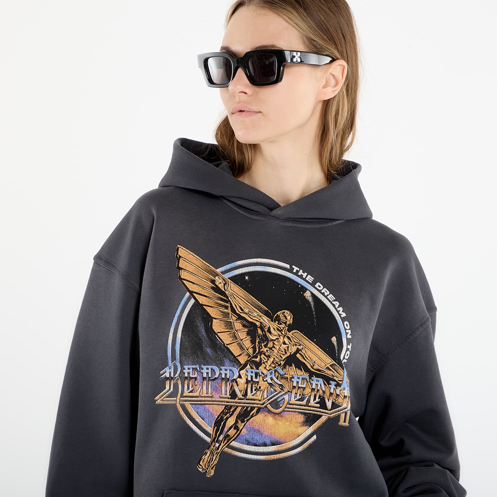 Hættetrøjer og sweatshirts REPRESENT Golden Tour Hoodie UNISEX Sun Fade Grey