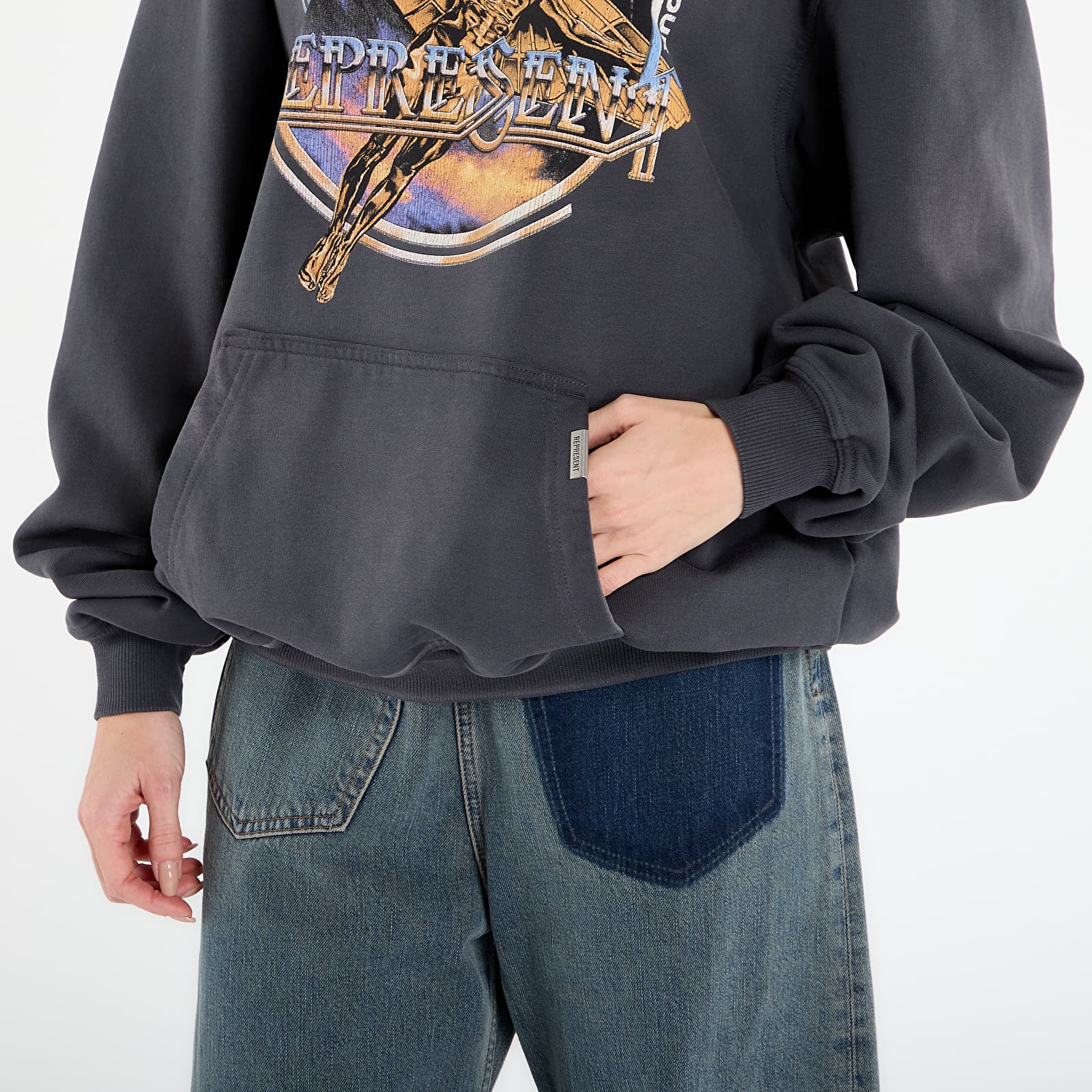 Hættetrøjer og sweatshirts REPRESENT Golden Tour Hoodie UNISEX Sun Fade Grey