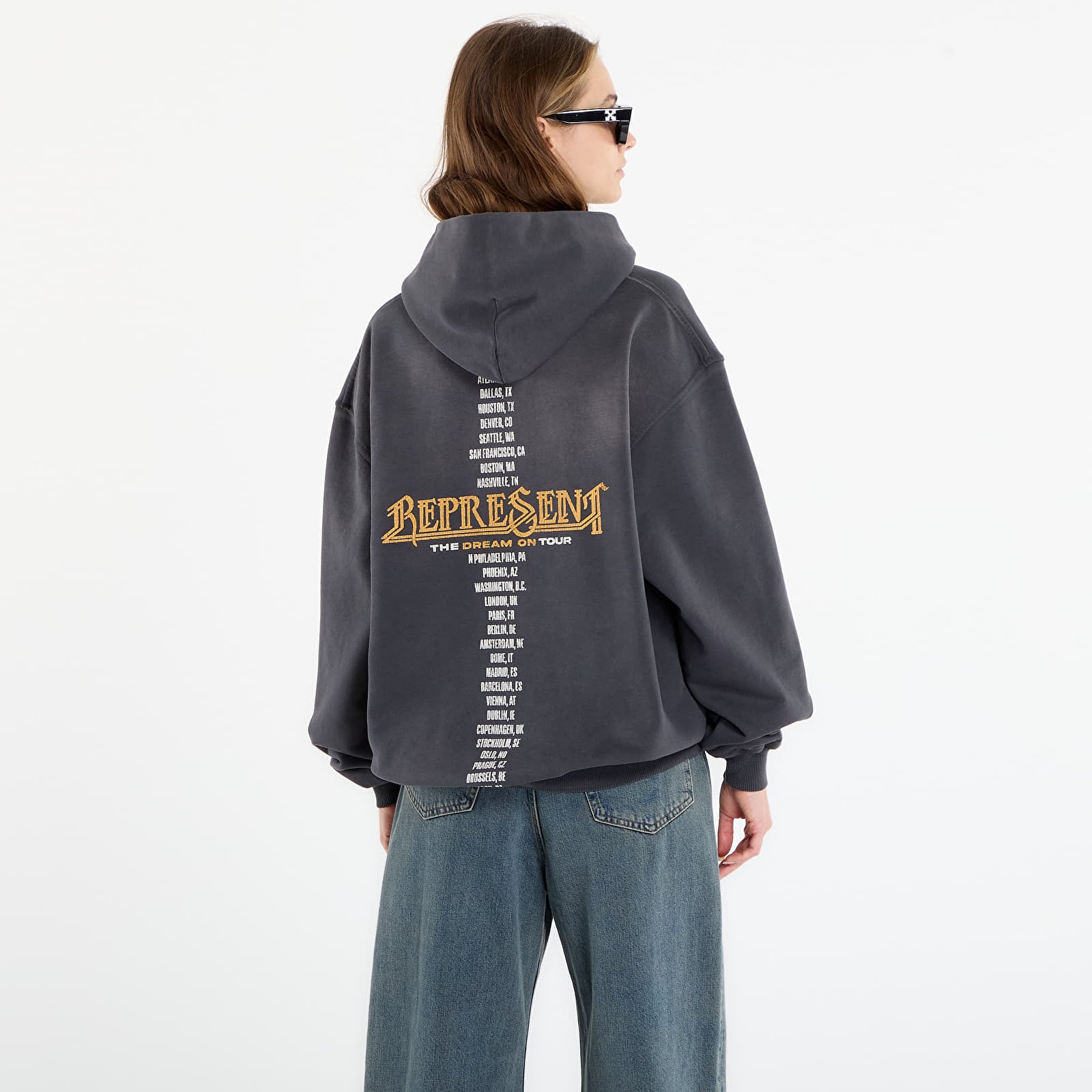 Hættetrøjer og sweatshirts REPRESENT Golden Tour Hoodie UNISEX Sun Fade Grey