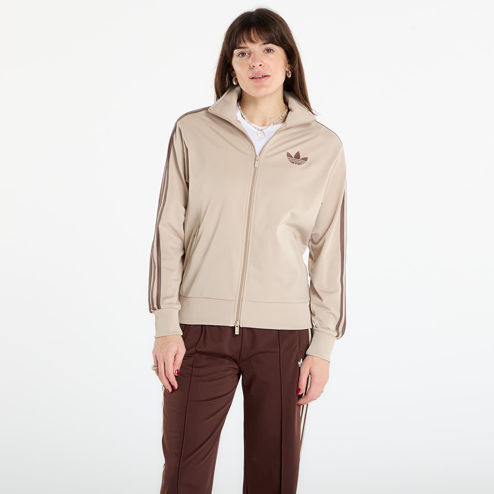 Sweatshirt adidas Firebird Track Top Loose Stone Khaki/ White S