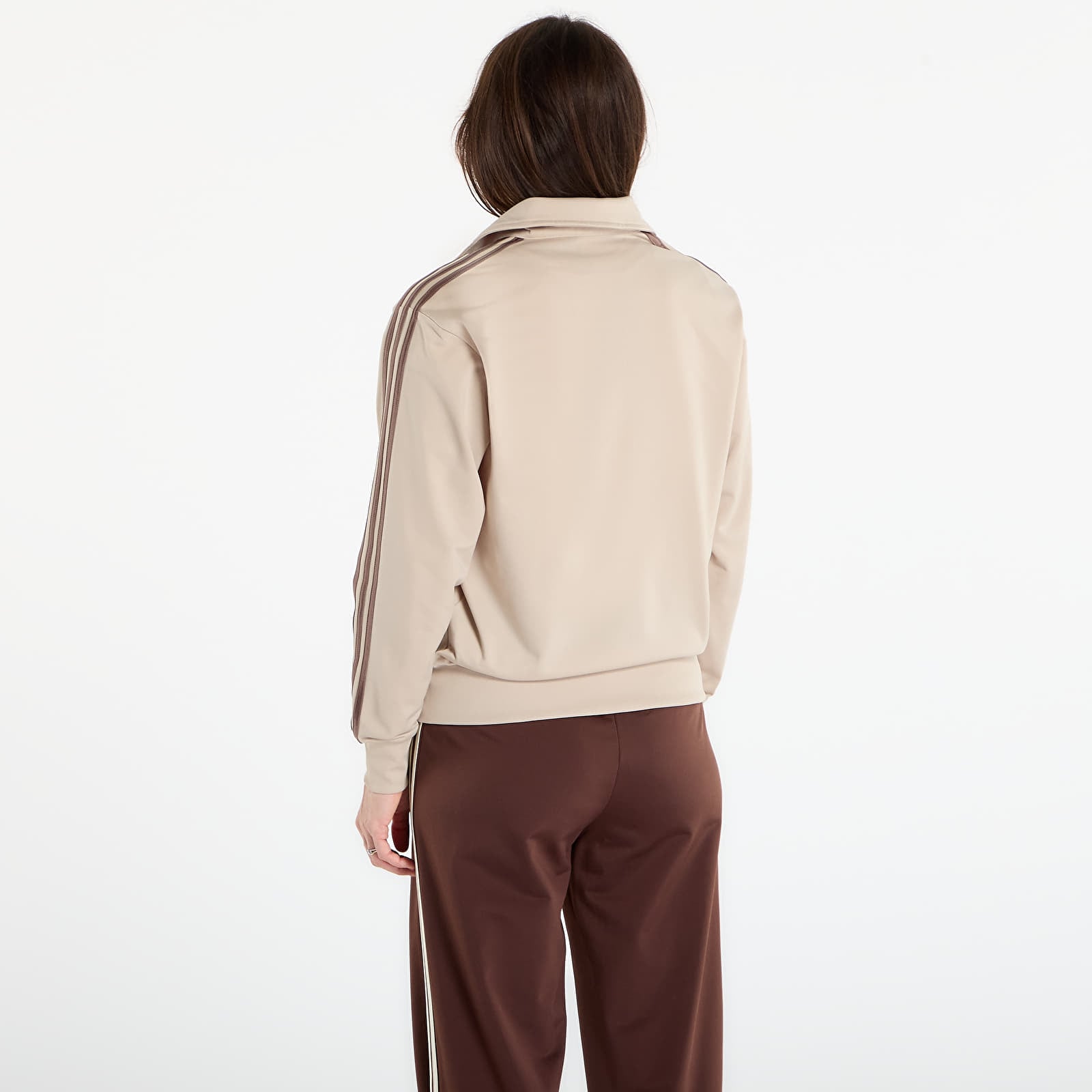 Hættetrøjer til kvinder adidas Firebird Track Top Loose Stone Khaki/ White