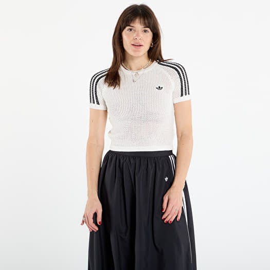 Pulover adidas Crochet Tee Off White