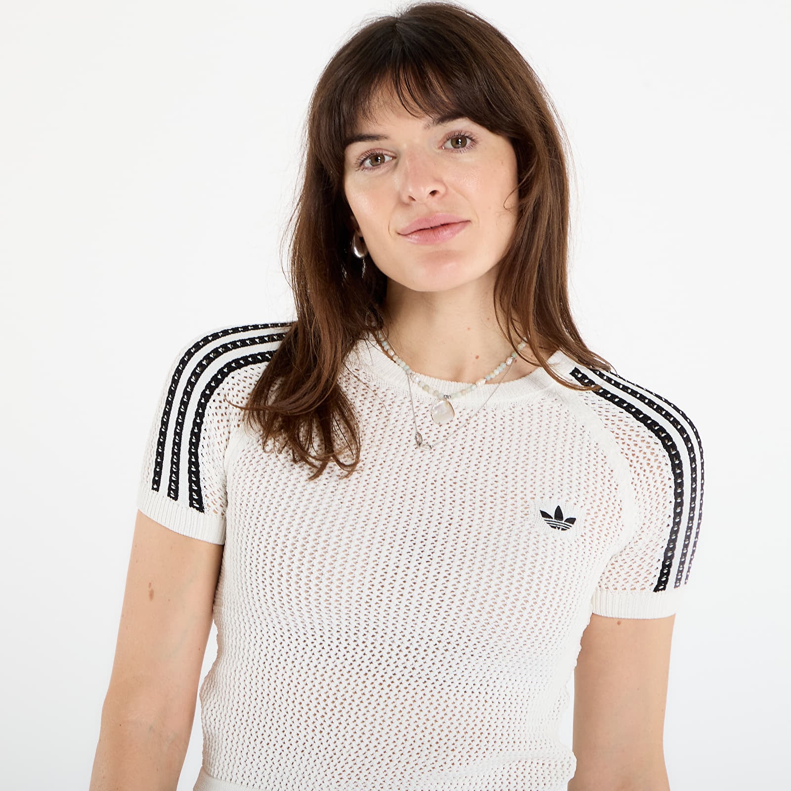 Pullover für Frauen adidas Crochet Tee Off White