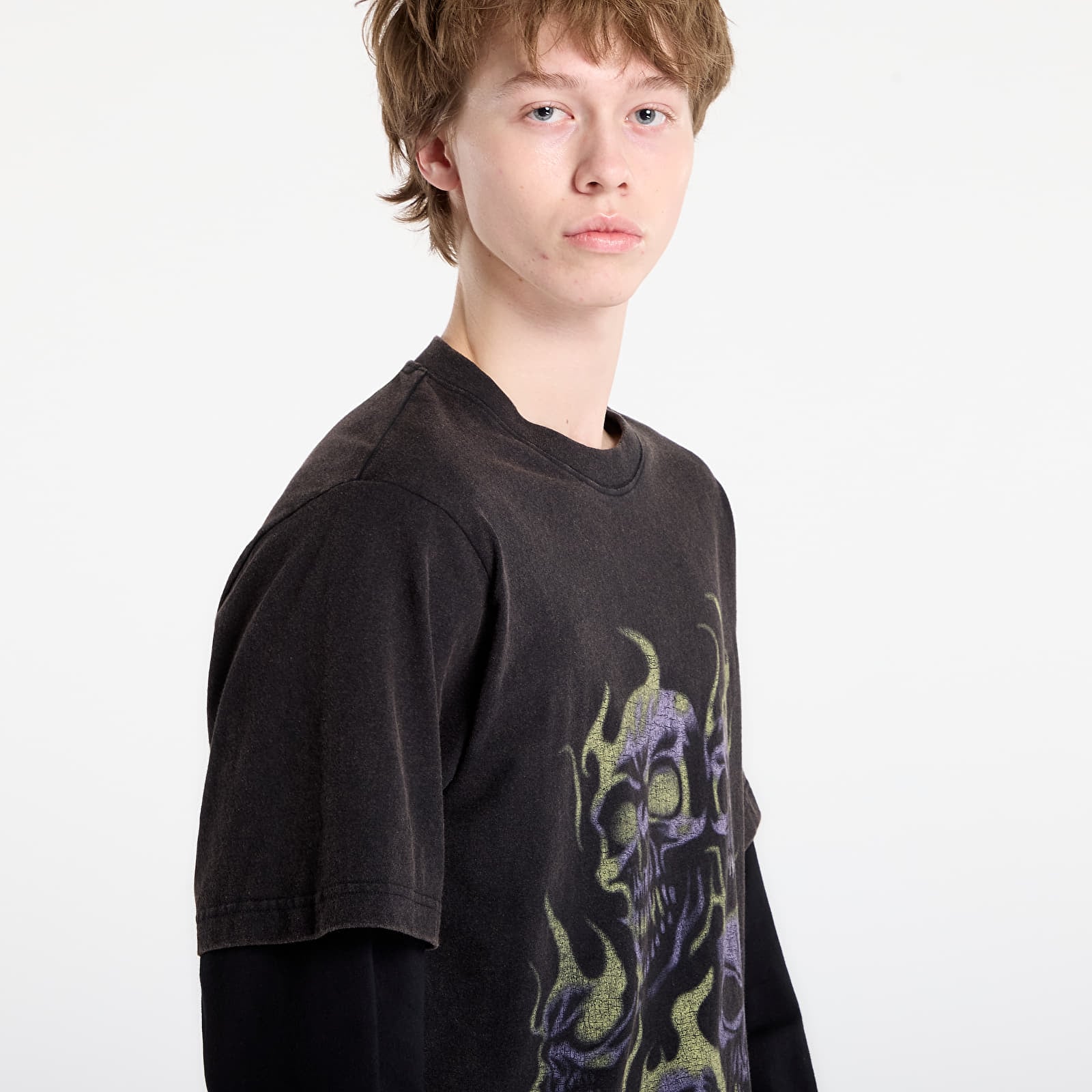 T-shirts Wasted Paris M Skull T Age Faded Black/ Black