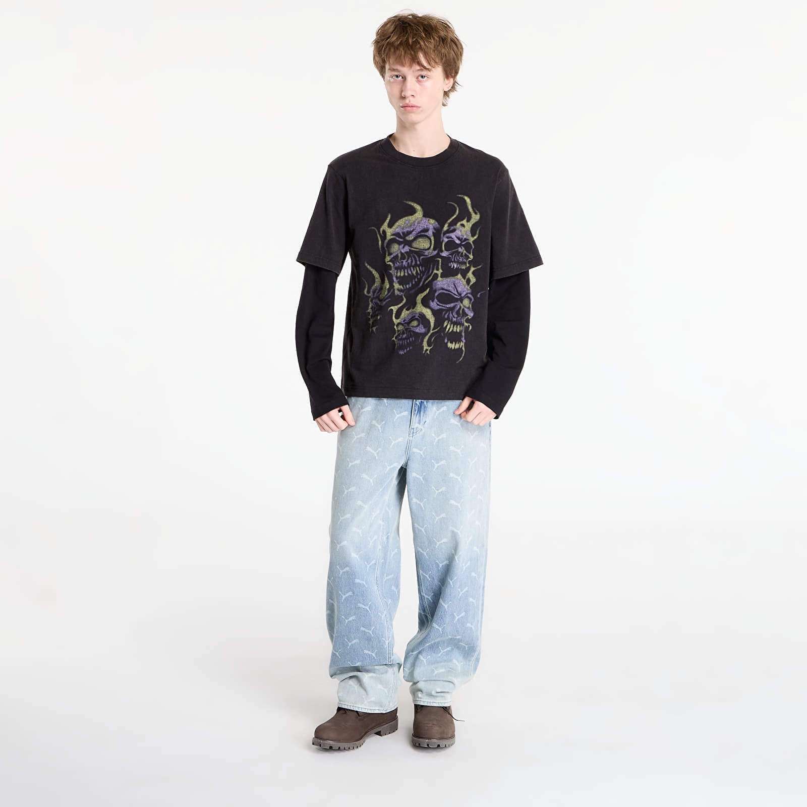 T-shirts Wasted Paris M Skull T Age Faded Black/ Black