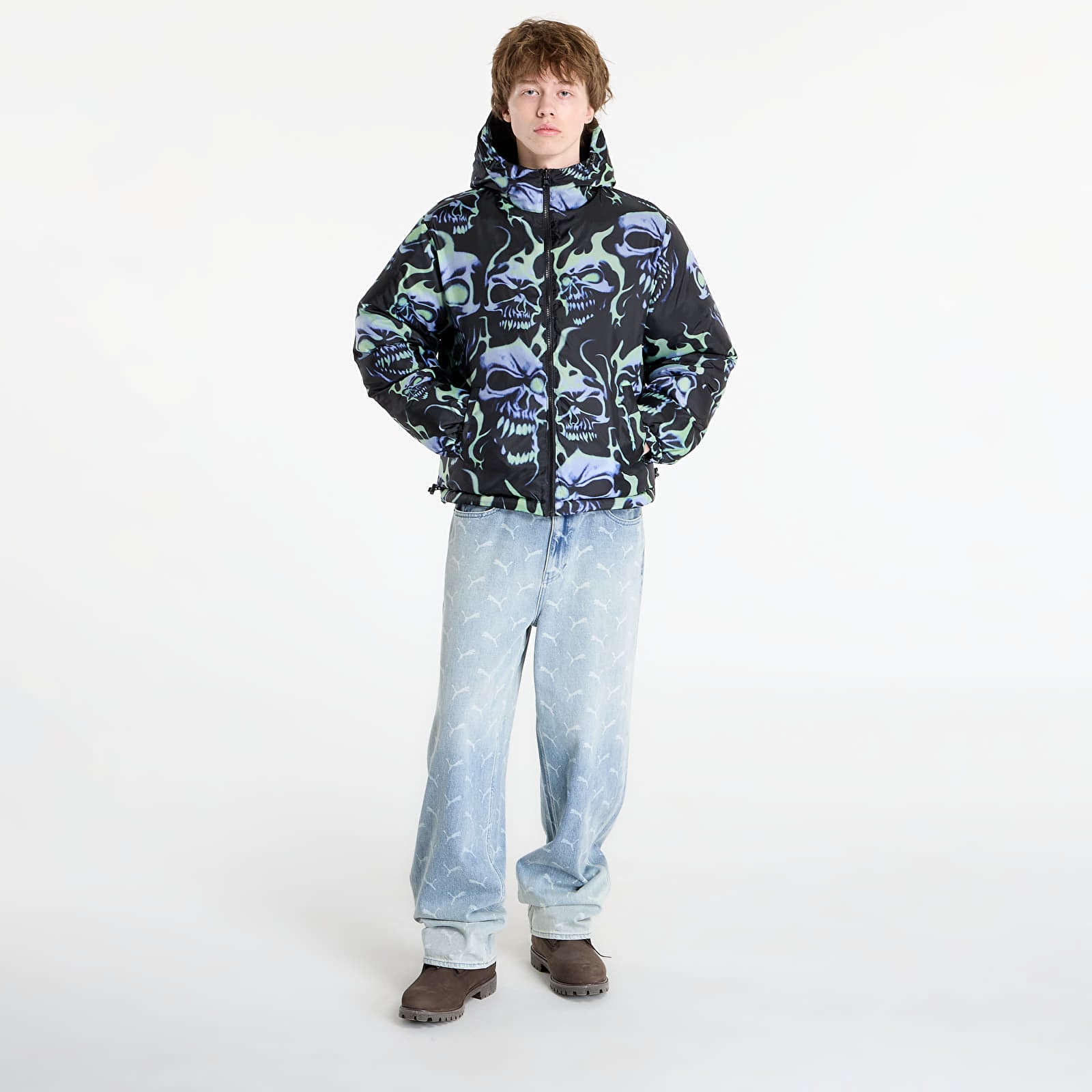 Jakker Wasted Paris M Skull Puffer Black