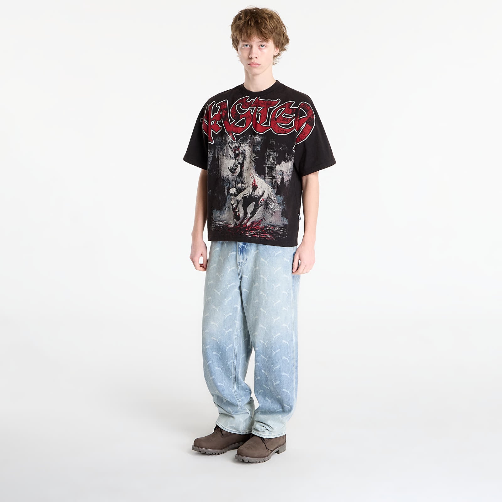 T-shirts Wasted Paris M Defy Boxy Faded Black