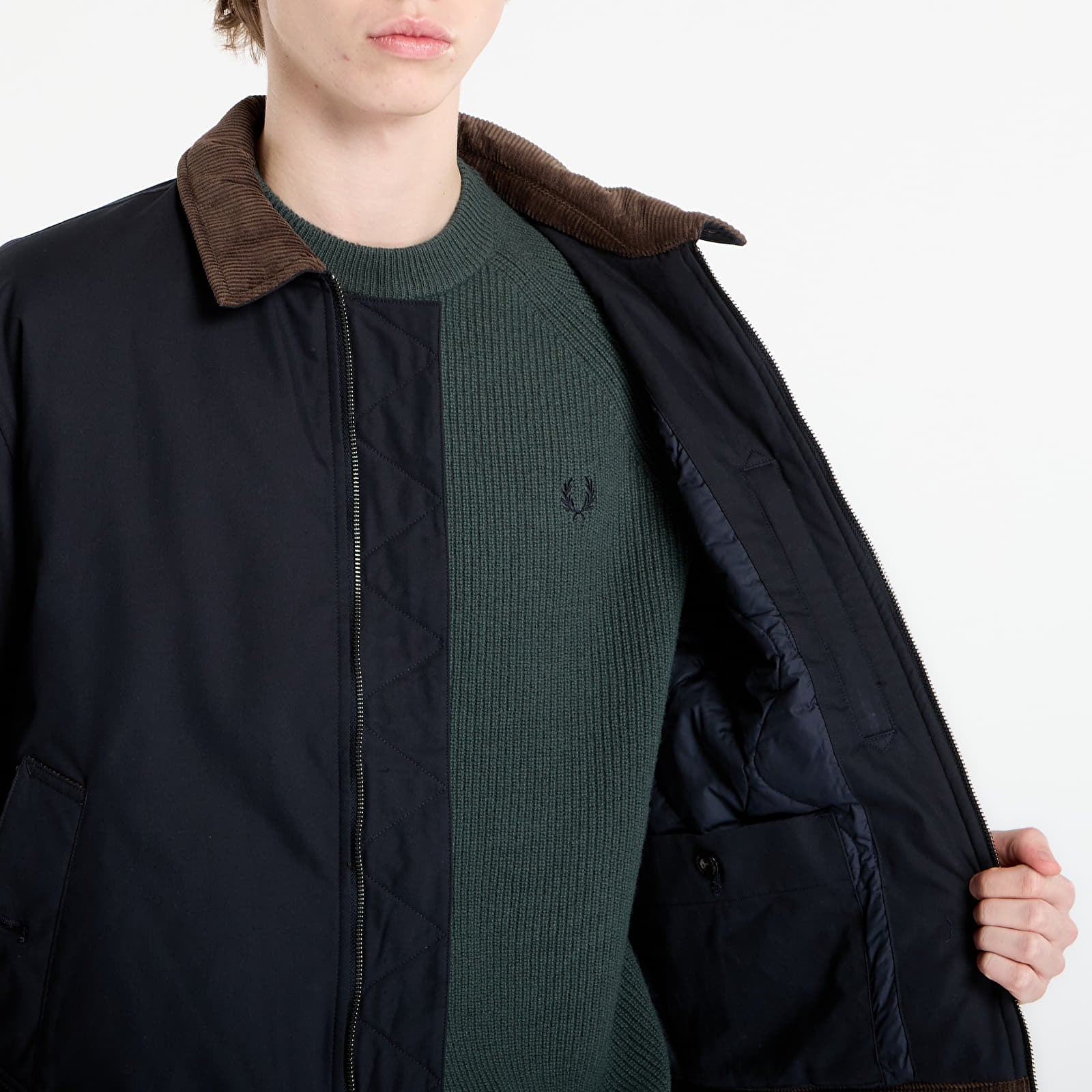 Jakne FRED PERRY Cotton Caban Jacket Navy