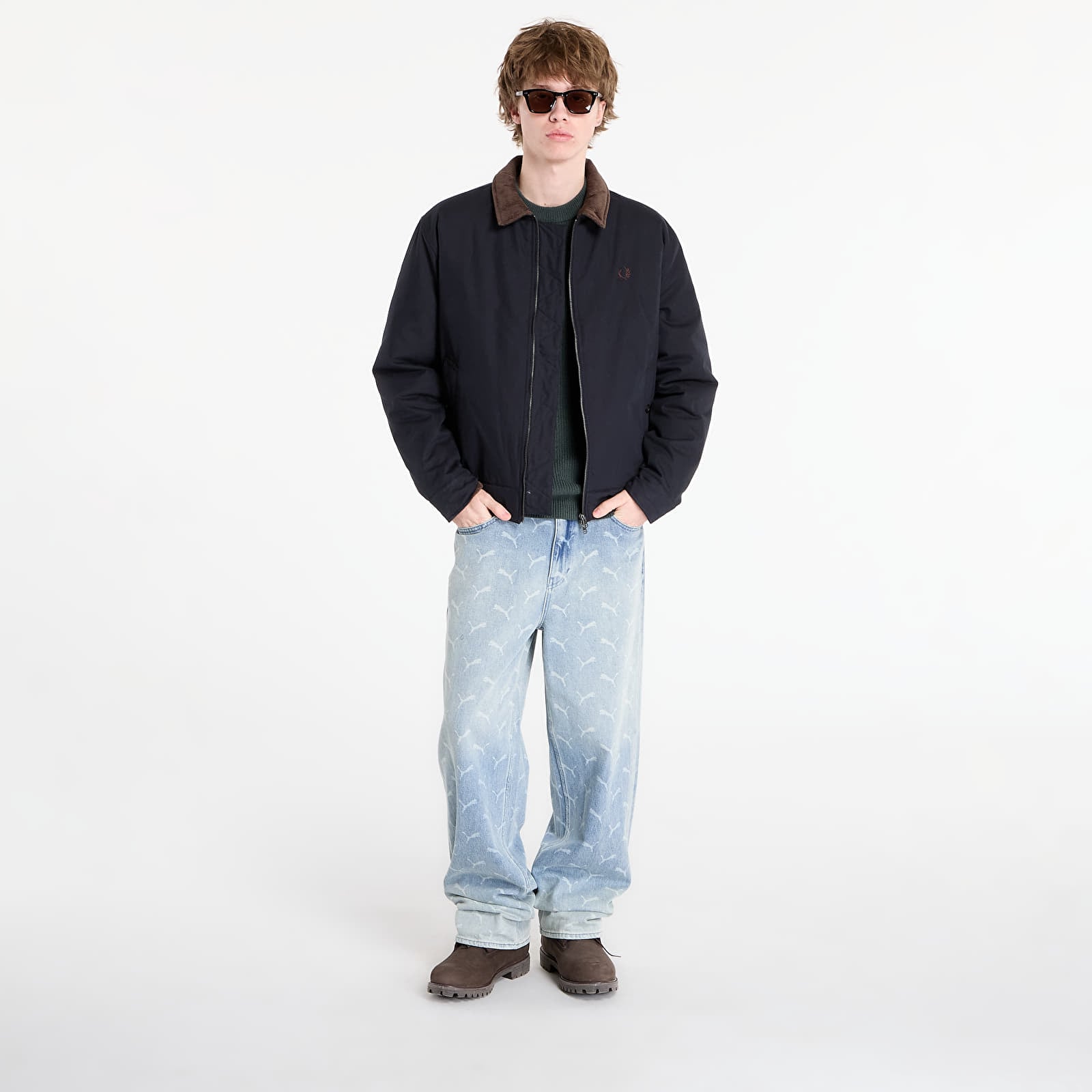 Jakne FRED PERRY Cotton Caban Jacket Navy