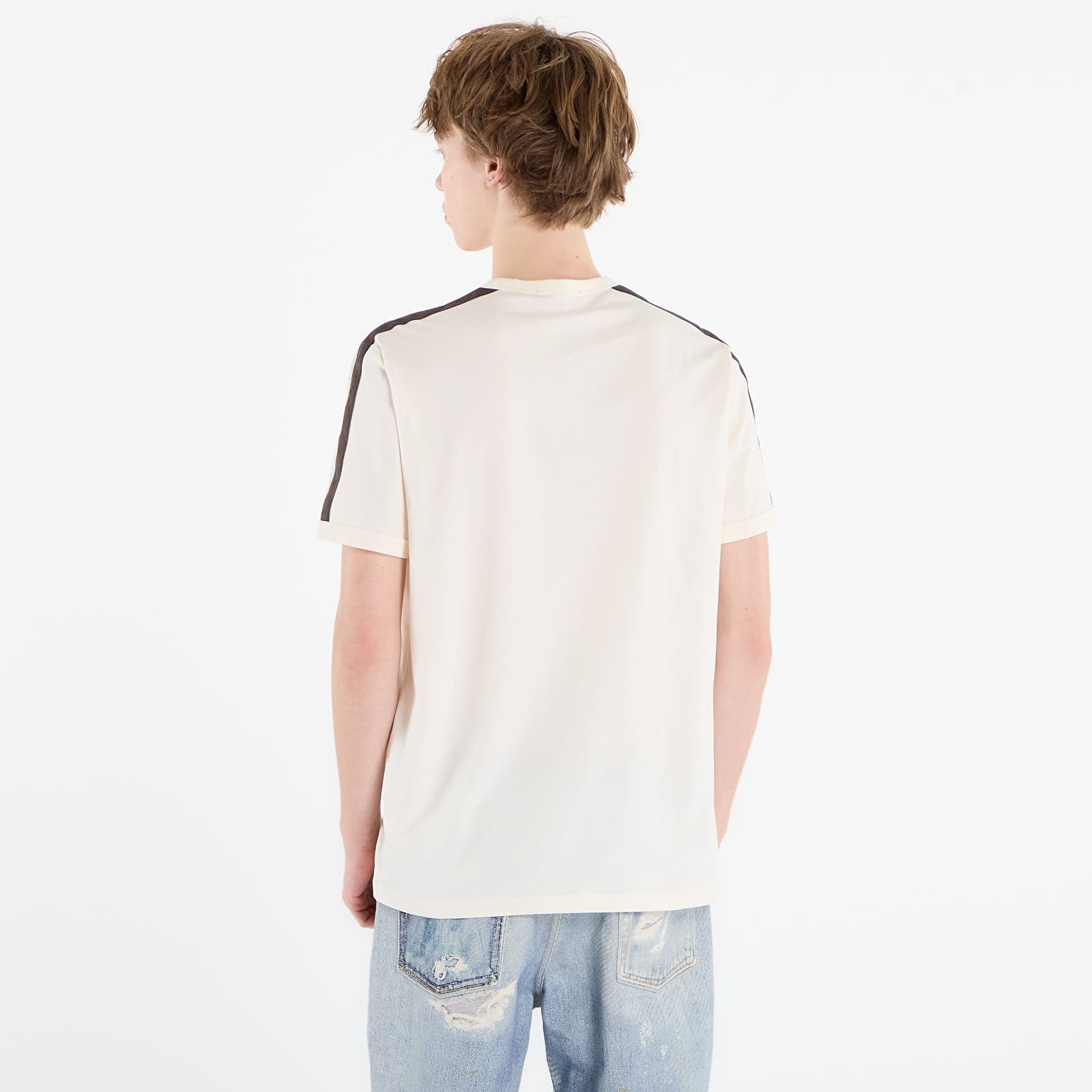 T-shirts FRED PERRY Contrast Tape Ringer T-Shirt Ecru/ Burntobacco